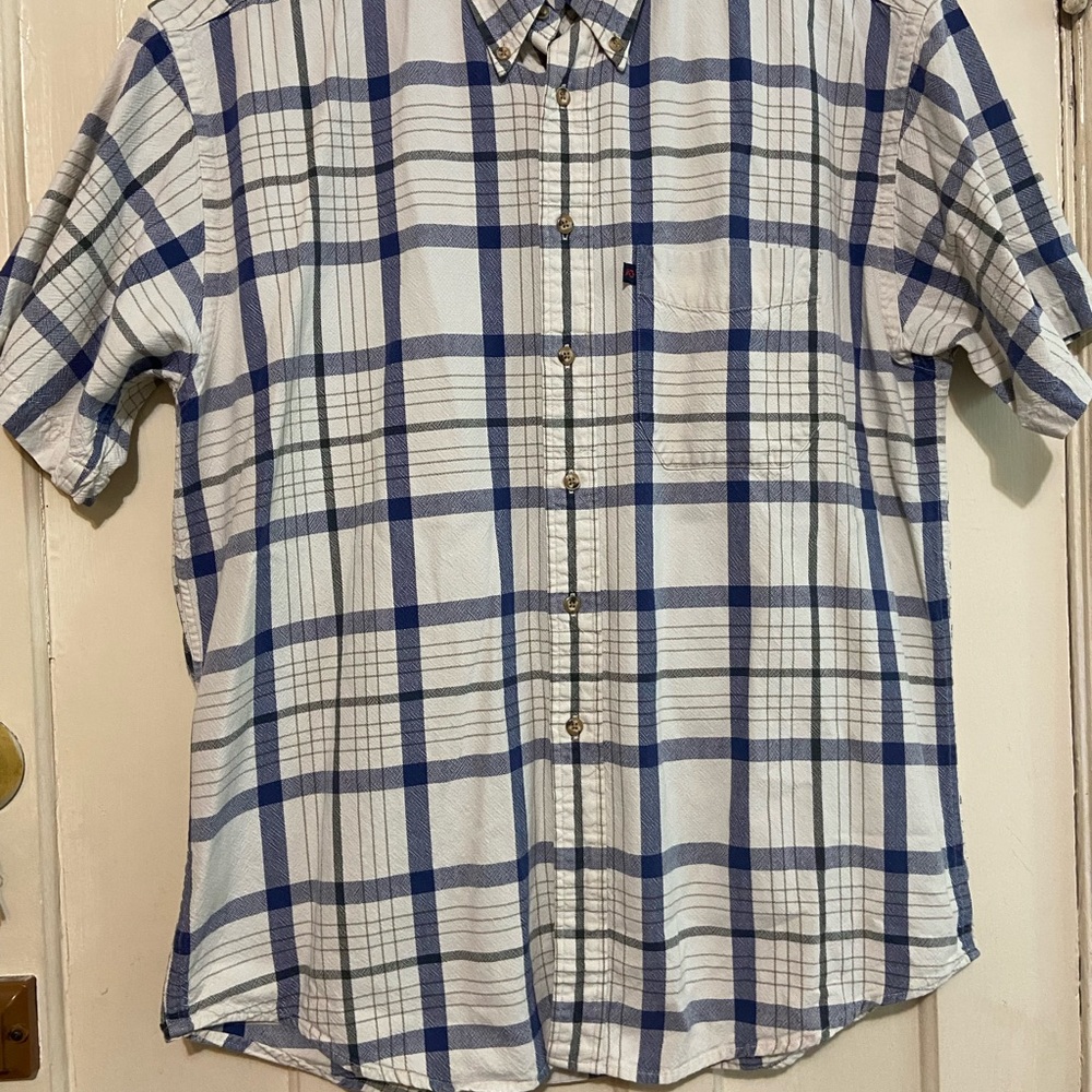 Pendleton Plaid Shirt Button Up Short Sleeve‎ 100% Cotton Men's Size Large - Picture 10 of 12